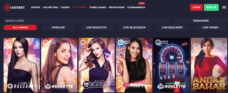 casobet live casino games