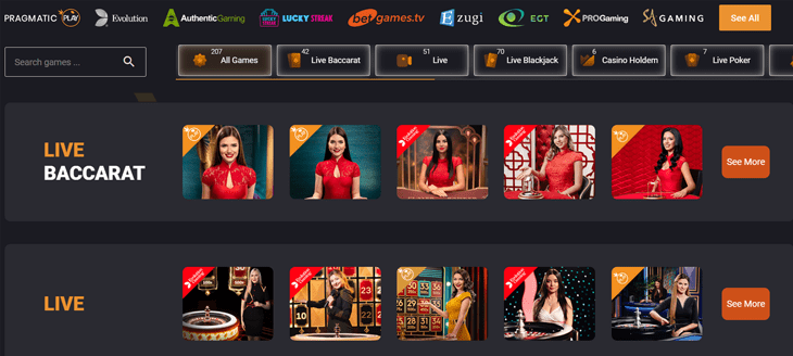 fresh bet live casino games