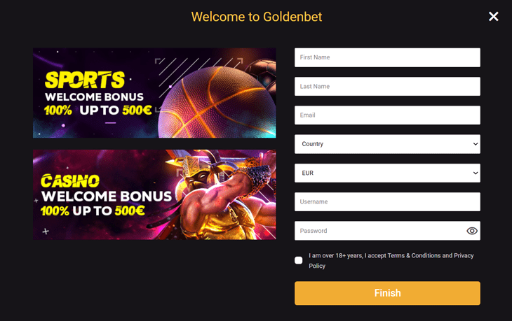 How to register at Goldenbet Casino